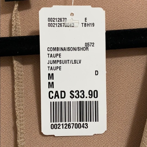 TAUPE DEEP V-NECK JUMPSUIT - Picture 6 of 6